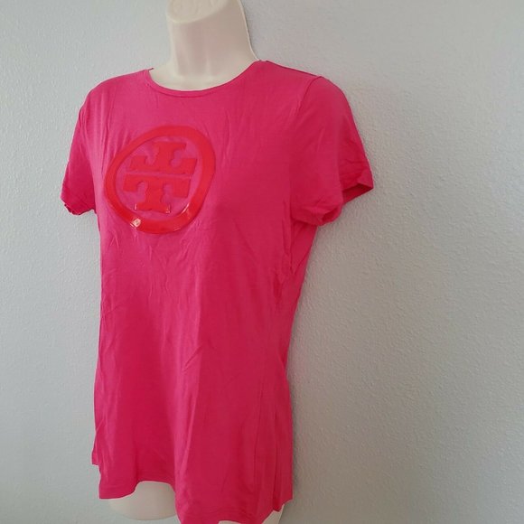 Tory Burch Woman short sleeve LOGO T shirt Bamboo, Excellent Condition! Medium - Picture 3 of 5